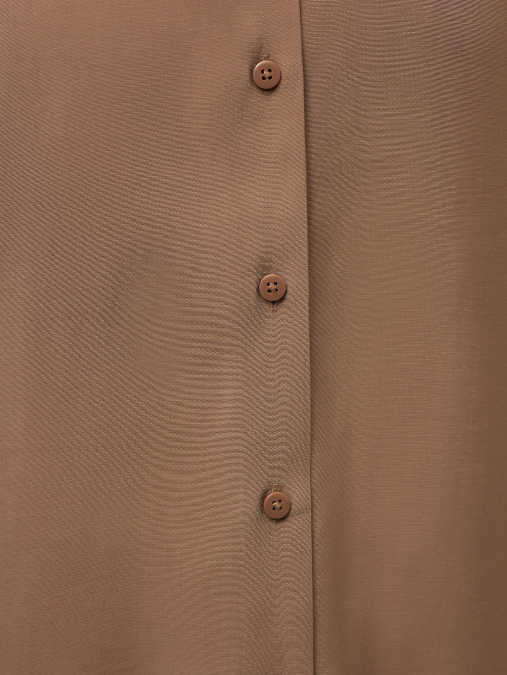 Рубашка оверсайз из модала (коричневый, L) sela 4680129489465 - фото 4