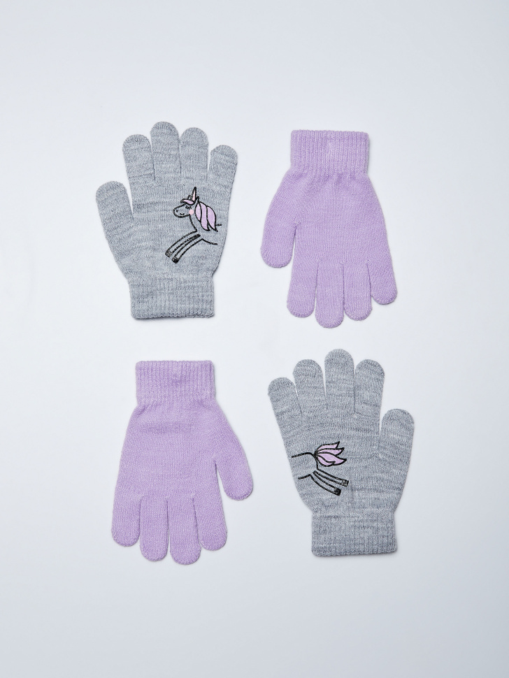 набор перчаток для девочек (принт, 3 - 4 YEARS) sela 4603375475068 - фото 1