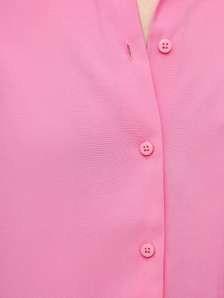 Рубашка оверсайз из модала (розовый, S) sela 4680129489618 - фото 4