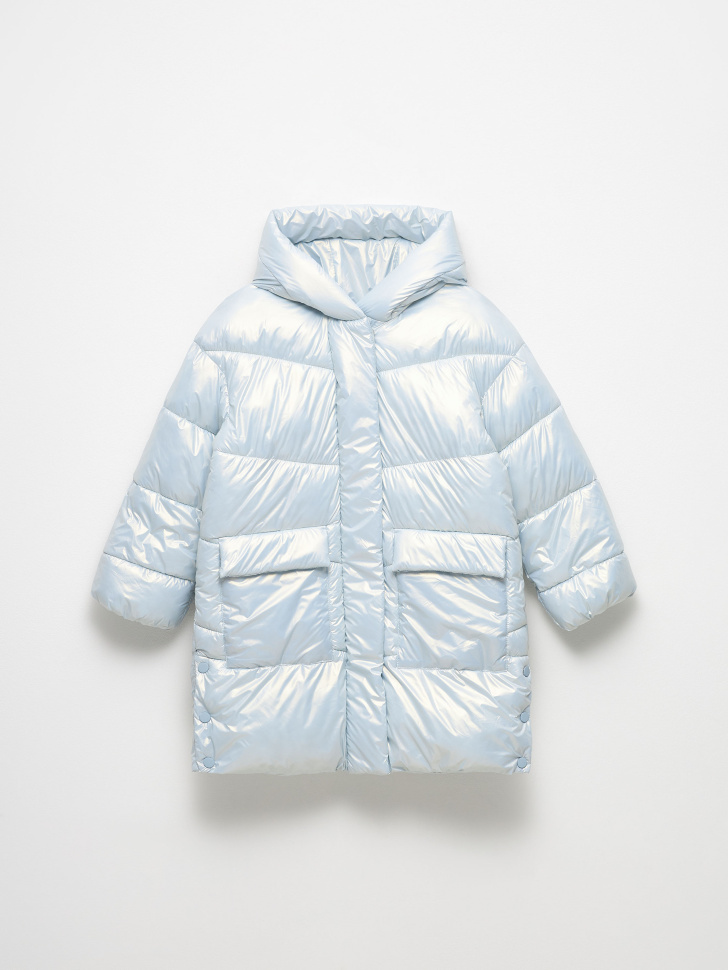 пальто для девочек (голубой, 140) sela 4680129506780