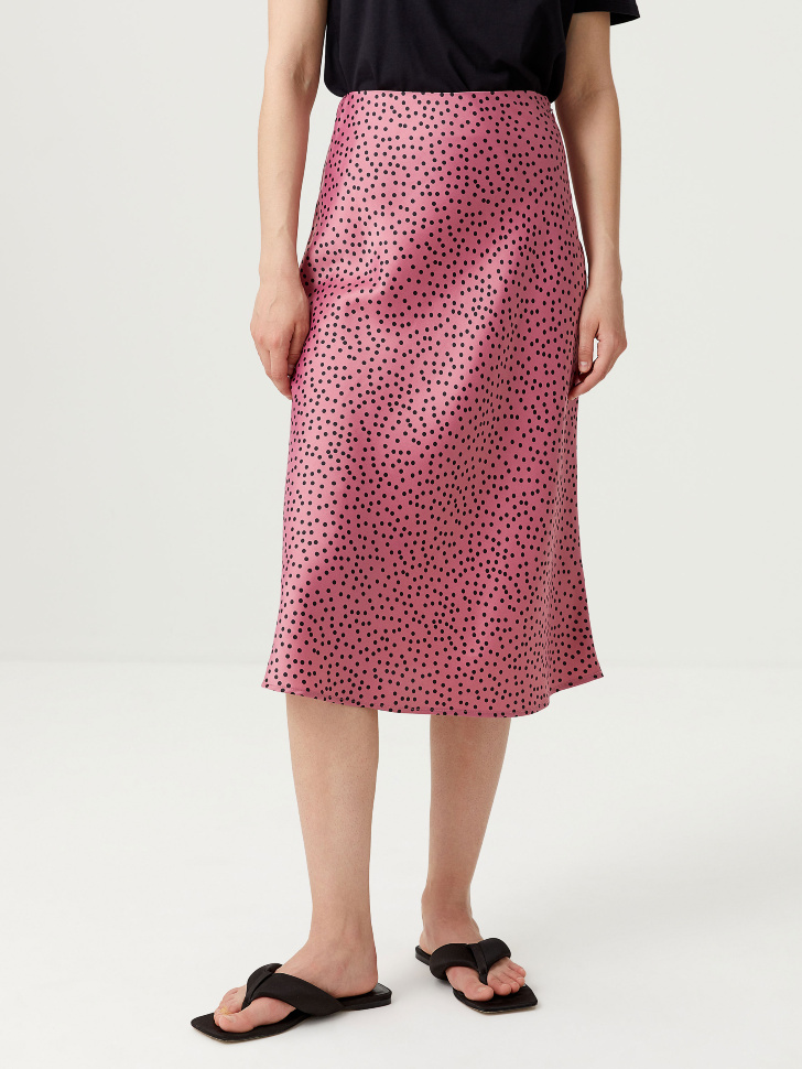 Сатиновая юбка миди (розовый, M) sela 4640078698370 - фото 2