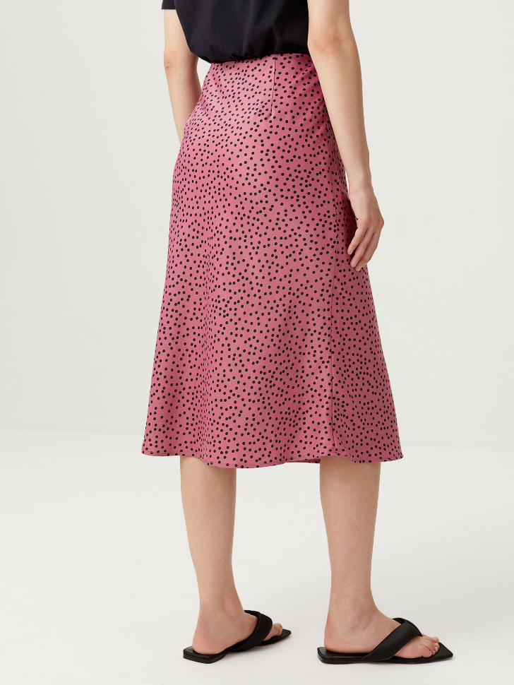 Сатиновая юбка миди (розовый, M) sela 4640078698370 - фото 4