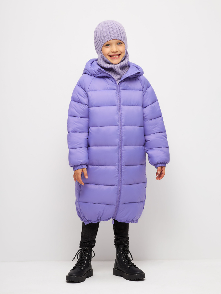 пальто для девочек (фиолетовый, 164) sela 4680129912284 - фото 1