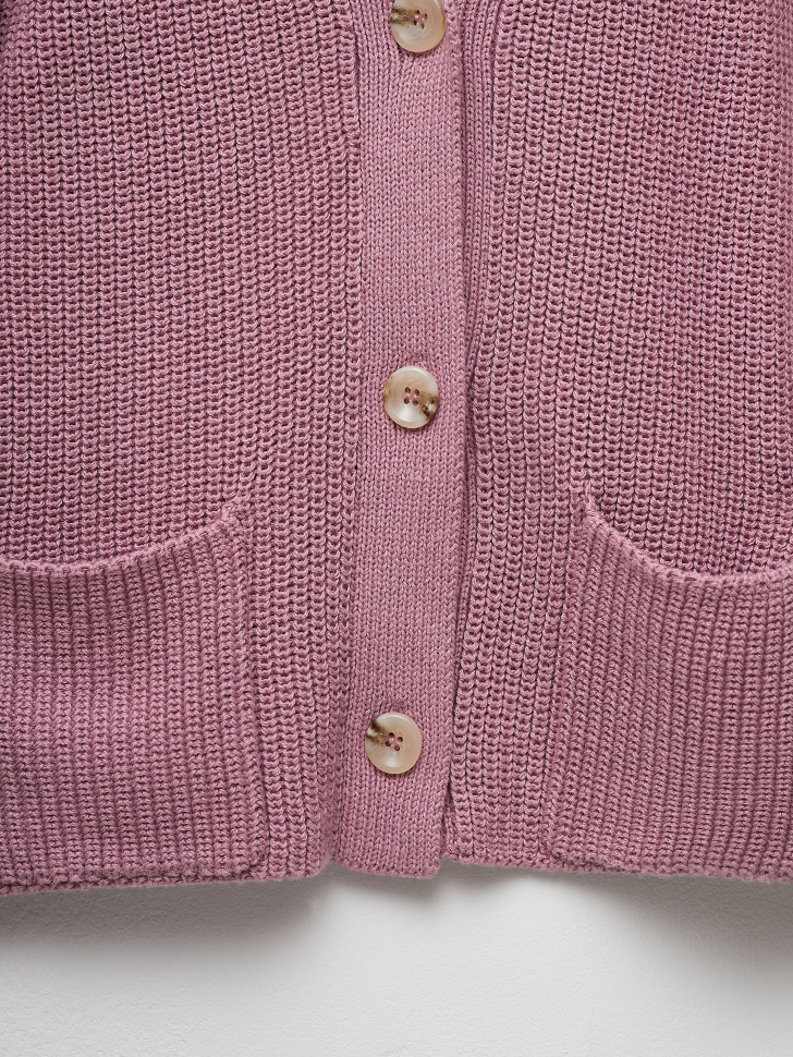 Вязаный кардиган для девочек (розовый, 134/ 9-10 YEARS) sela 4680129799540 - фото 2