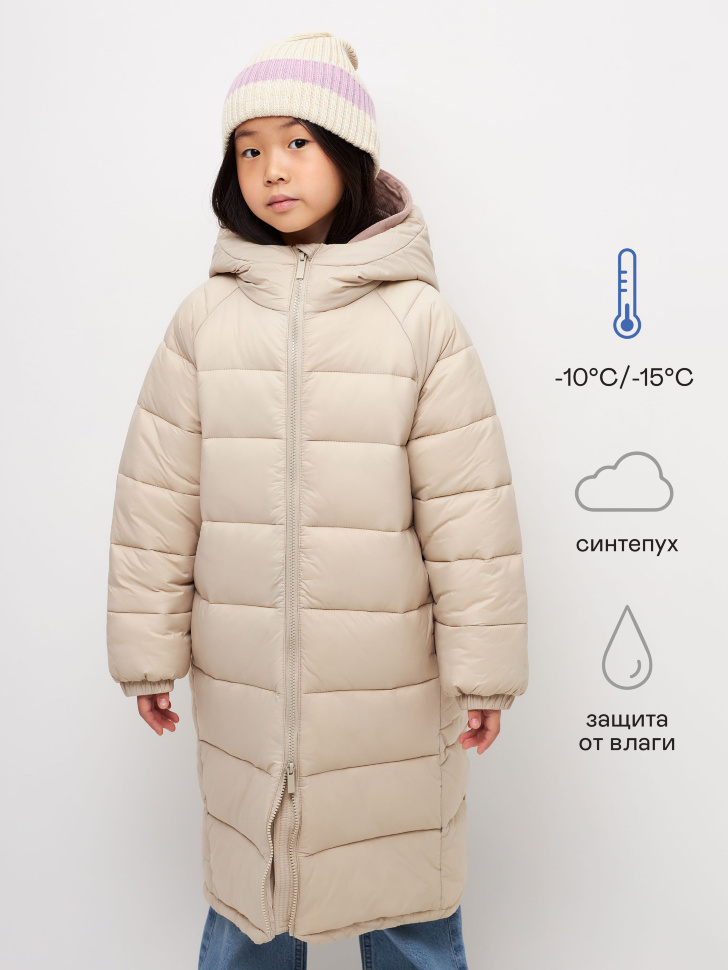 пальто для девочек (бежевый, 122) sela 4680129912130
