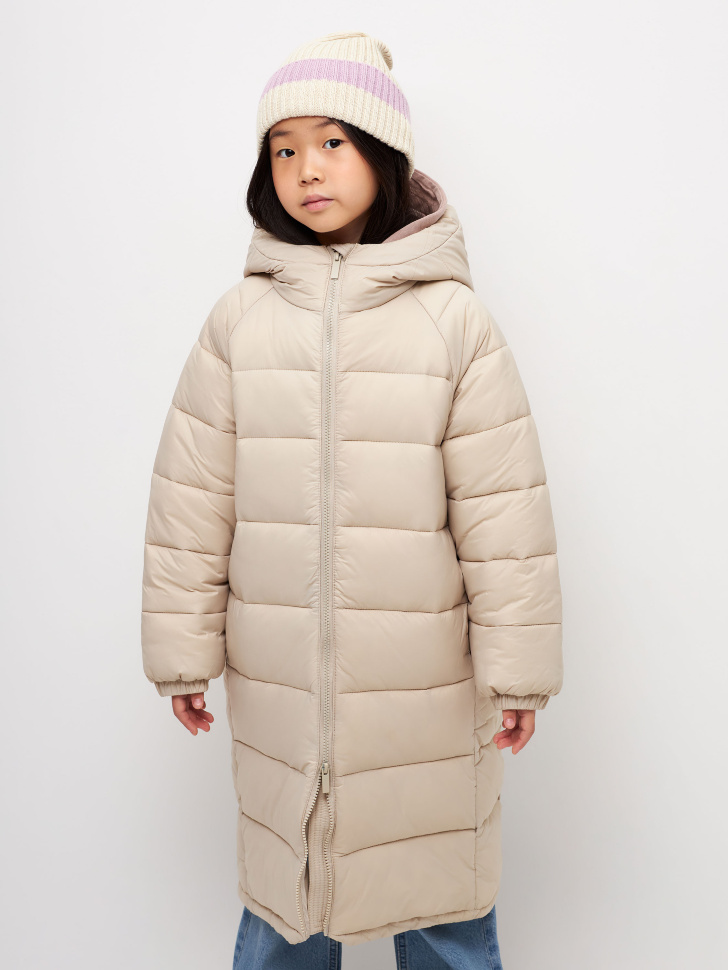пальто для девочек (бежевый, 140) sela 4680129912161