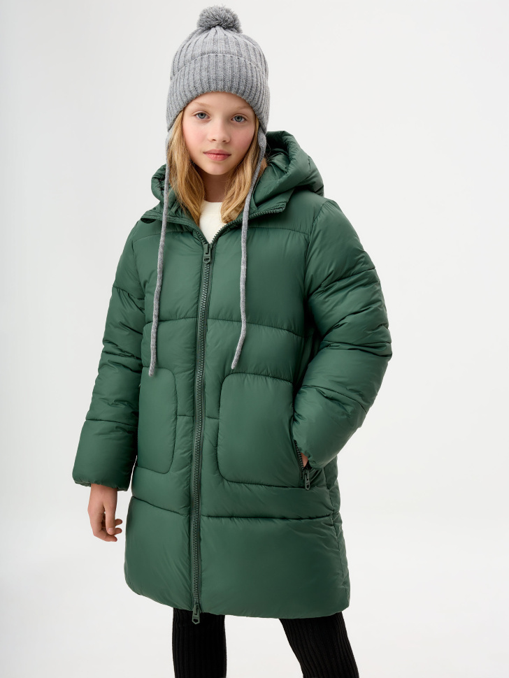 Утепленное пальто для девочек - фото 1