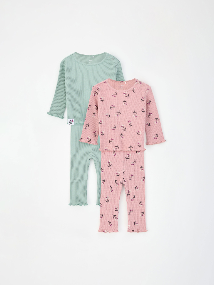 Трикотажная пижама с принтом для малышей (2 шт.) - фото 1