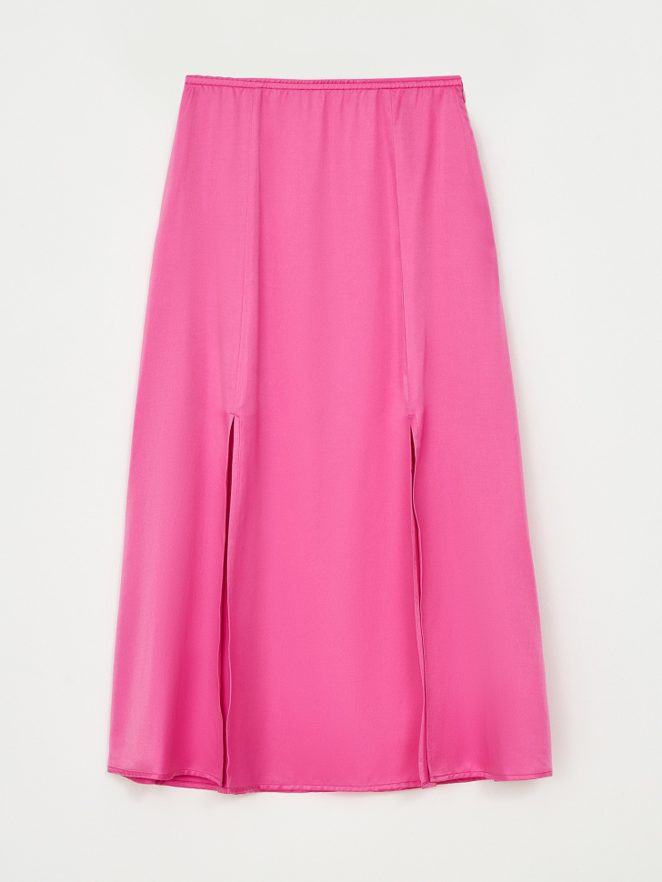 Сатиновая юбка миди с разрезами (розовый, XS) sela 4680168490866 - фото 7