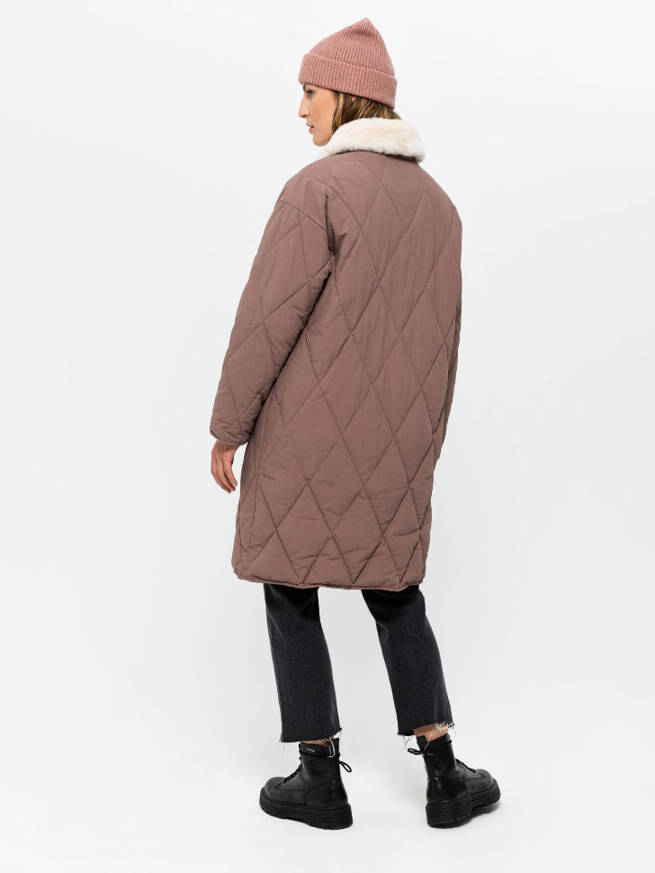 Стеганое пальто (коричневый, S) sela 4640078081998 - фото 5