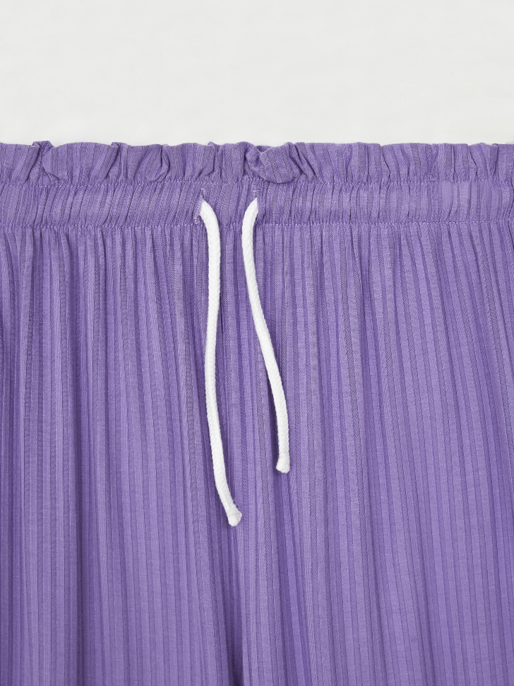 Трикотажные брюки с разрезами для девочек (сиреневый, 122) sela 4680168480249 - фото 5