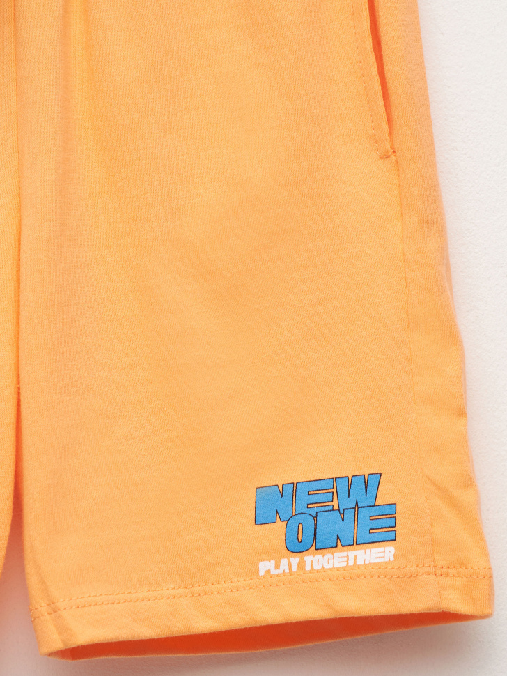 Трикотажные шорты с принтом для мальчиков (оранжевый, 110) sela 4680129751906 - фото 3