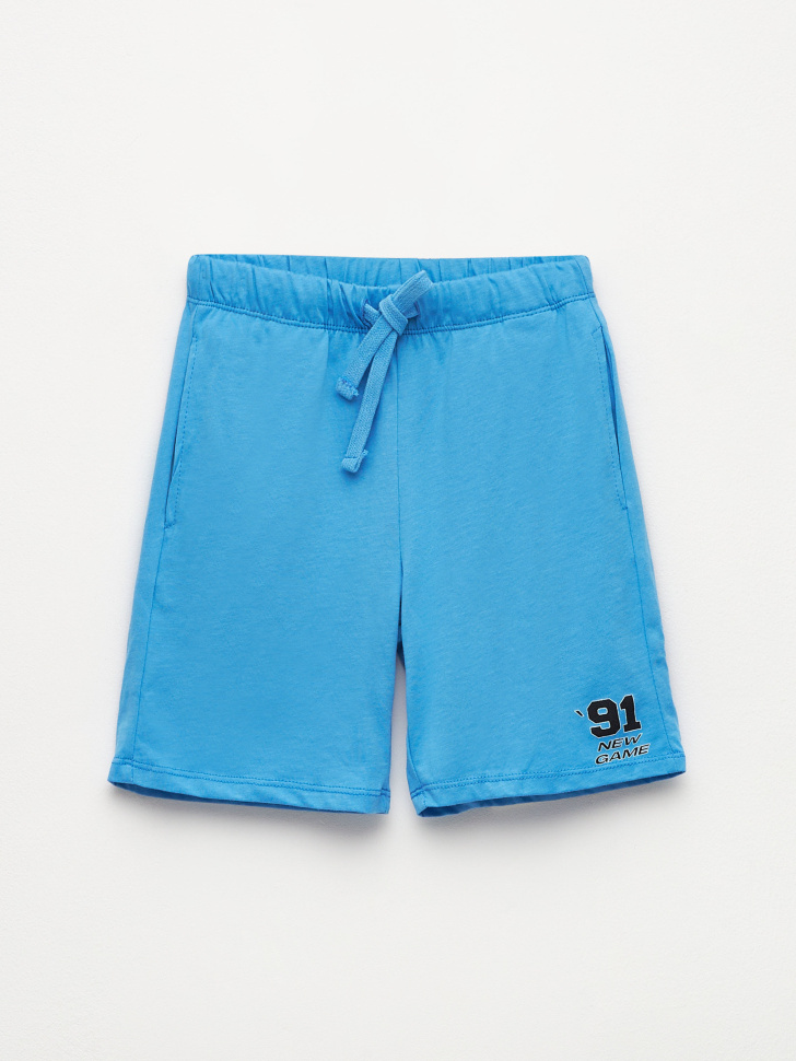 Трикотажные шорты с принтом для мальчиков (синий, 110) sela 4680129752057 - фото 2