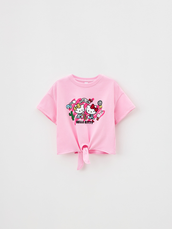 Укороченная футболка с принтом Hello Kitty and Friends для девочек - фото 3
