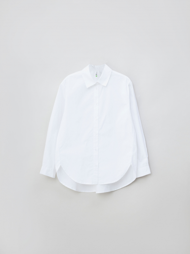 Белая блузка оверсайз для девочек - фото 1
