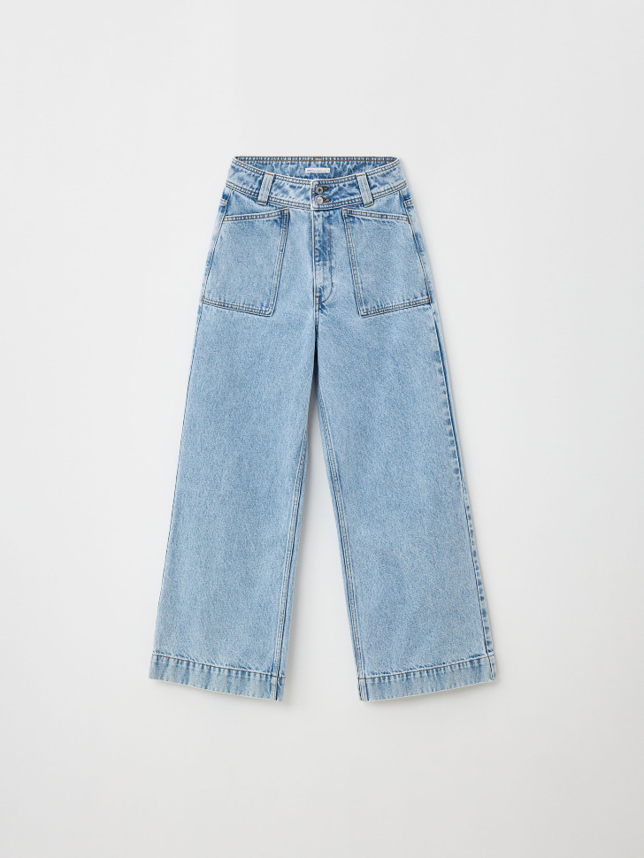 Широкие джинсы с накладными карманами - фото 8