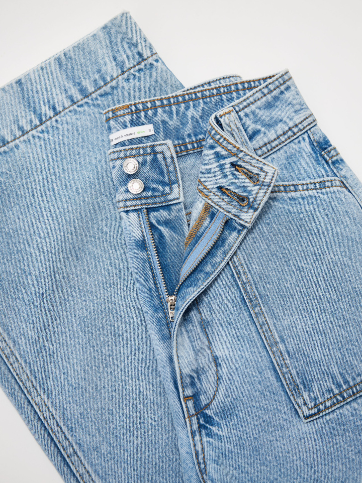 Широкие джинсы с накладными карманами - фото 9