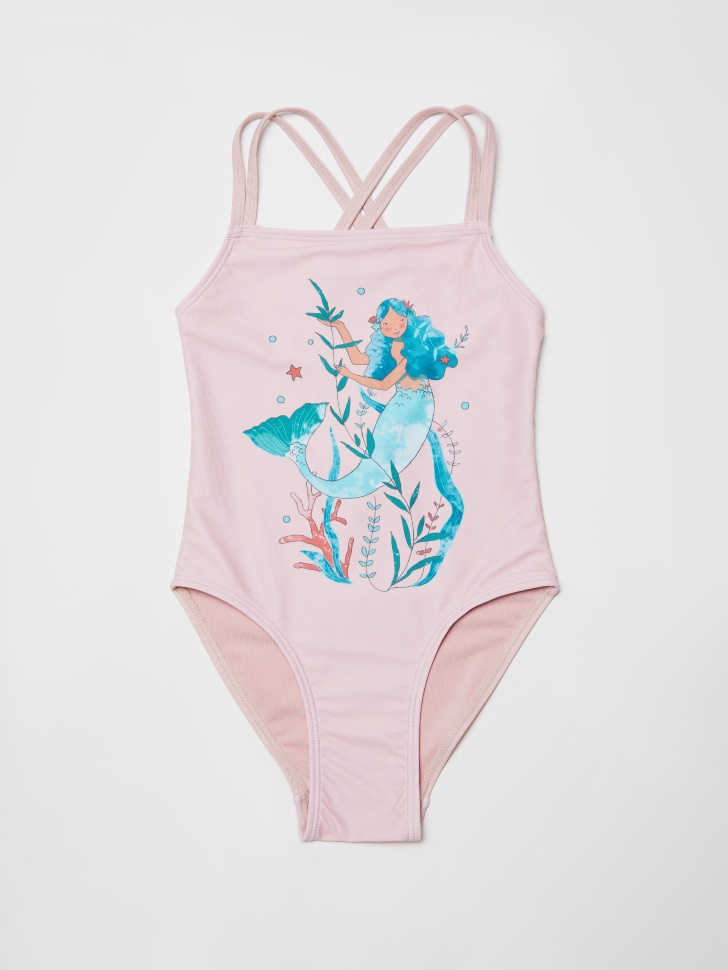 Слитный купальник с принтом для девочек (розовый, 92-98 (2-3 YEARS)) sela 4603375530101 - фото 1